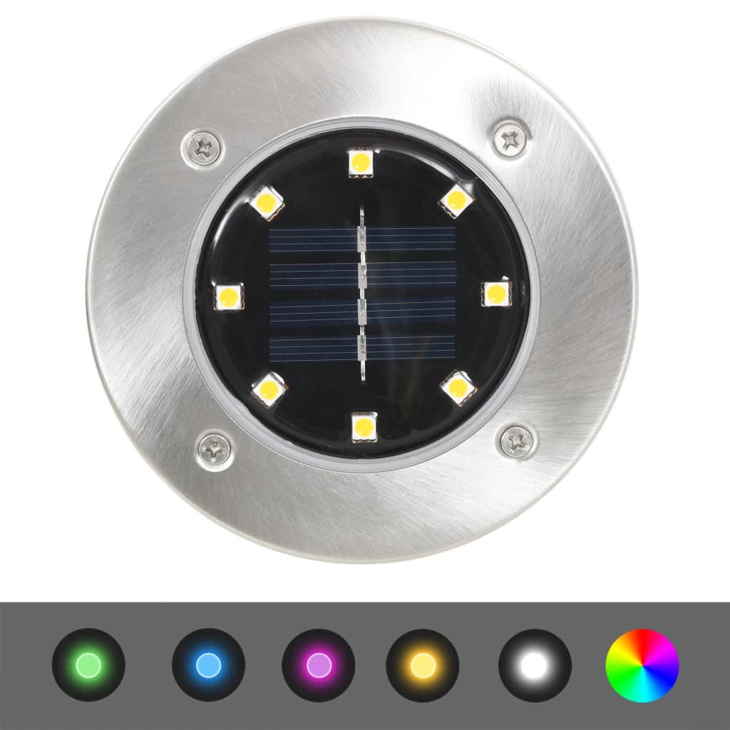 Solarne podne svjetiljke 8 kom s LED žaruljama RGB
