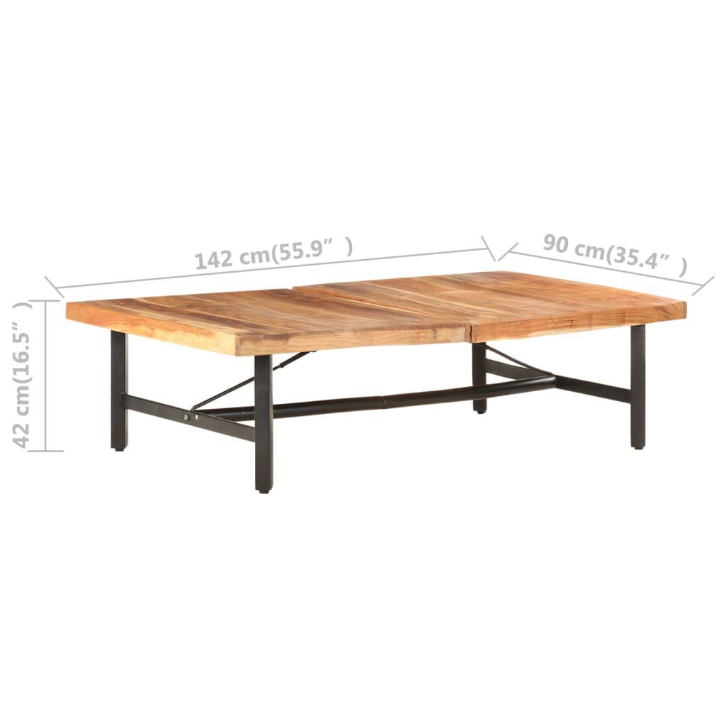 Stolić za kavu 142 x 90 x 42 cm od masivnog bagremovog drva