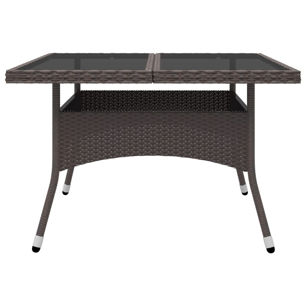 9-dijelni vrtni blagovaonski set od poliratana i stakla smeđi