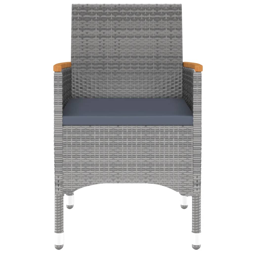 3-dijelni vrtni blagovaonski set od poliratana sivi