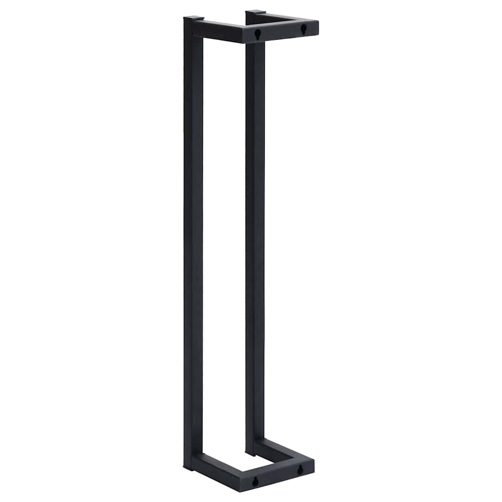 Stalak za ručnike crni 12,5 x 12,5 x 60 cm željezni