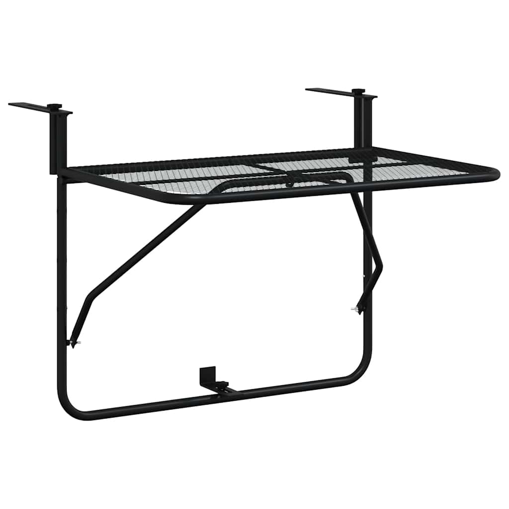 Balkonski stol crni 60 x 40 cm čelični