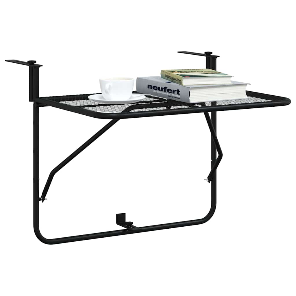 Balkonski stol crni 60 x 40 cm čelični