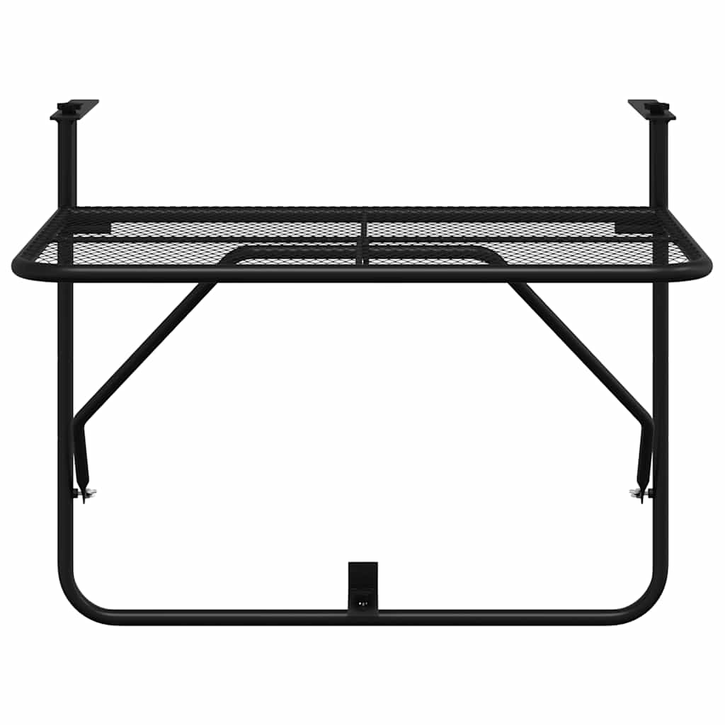 Balkonski stol crni 60 x 40 cm čelični