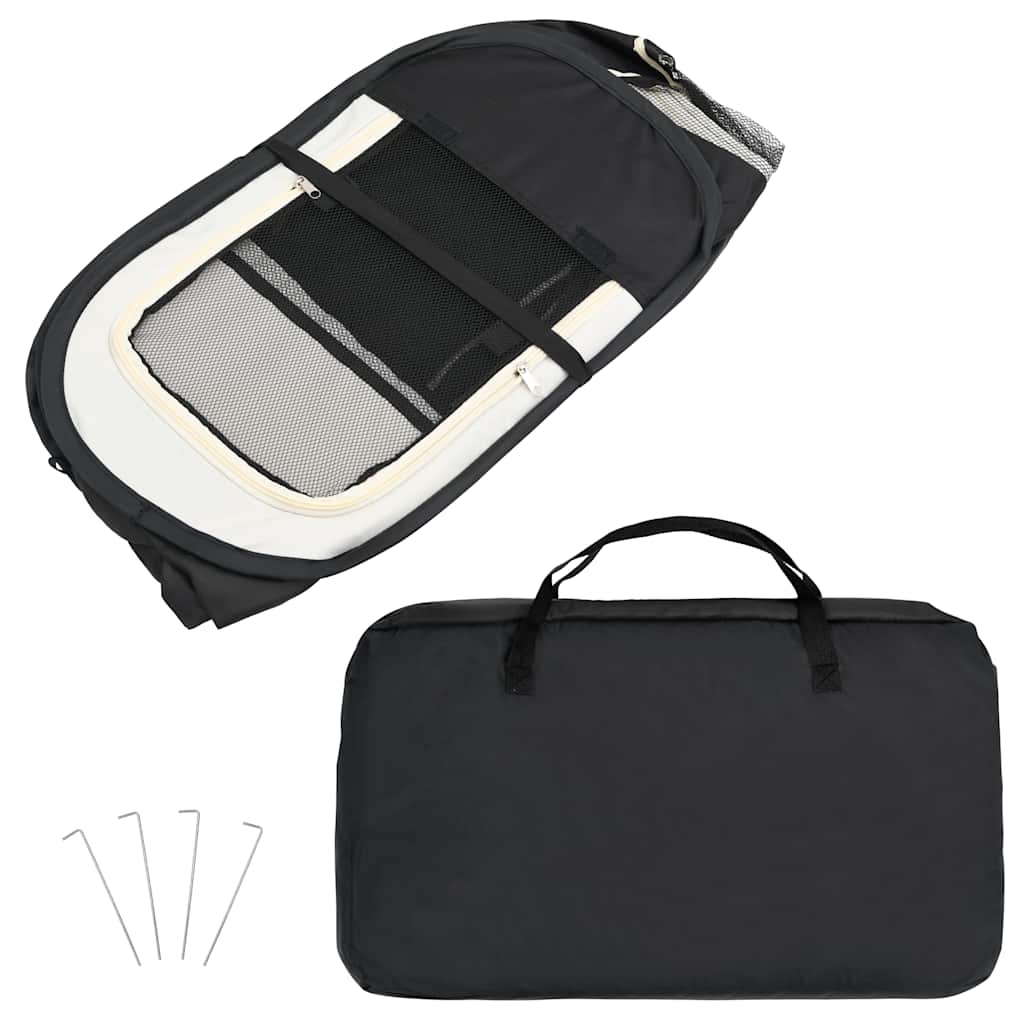 Sklopiva ogradica za pse s torbom za nošenje crna 145x145x61 cm