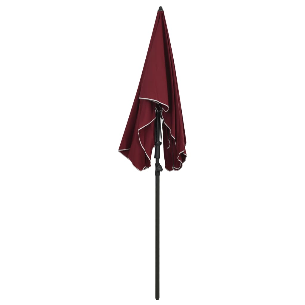 Vrtni suncobran sa stupom 200 x 130 cm bordo