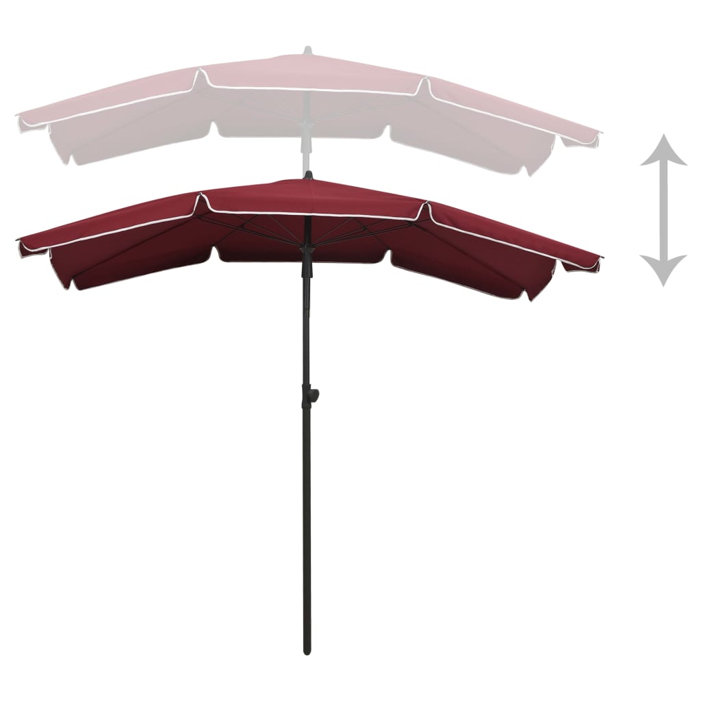 Vrtni suncobran sa stupom 200 x 130 cm bordo