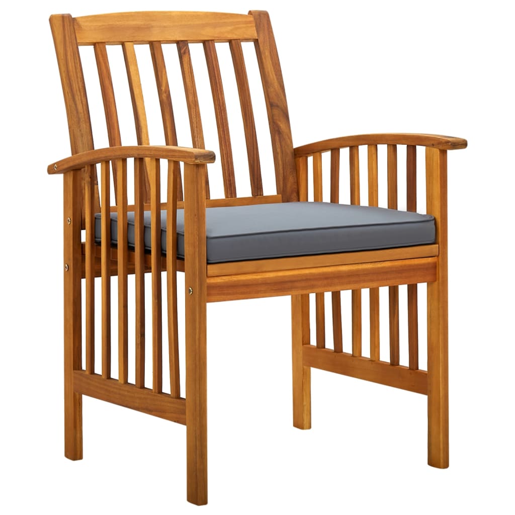 5-dijelni vrtni blagovaonski set od drva bagrema s jastucima