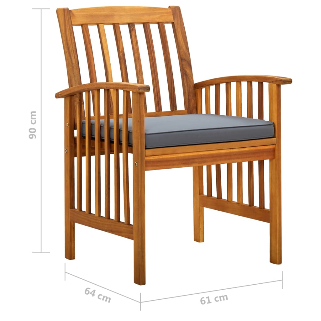3058092  7 Piece Garden Dining Set with Cushions Solid Acacia Wood (45963+2x312131)