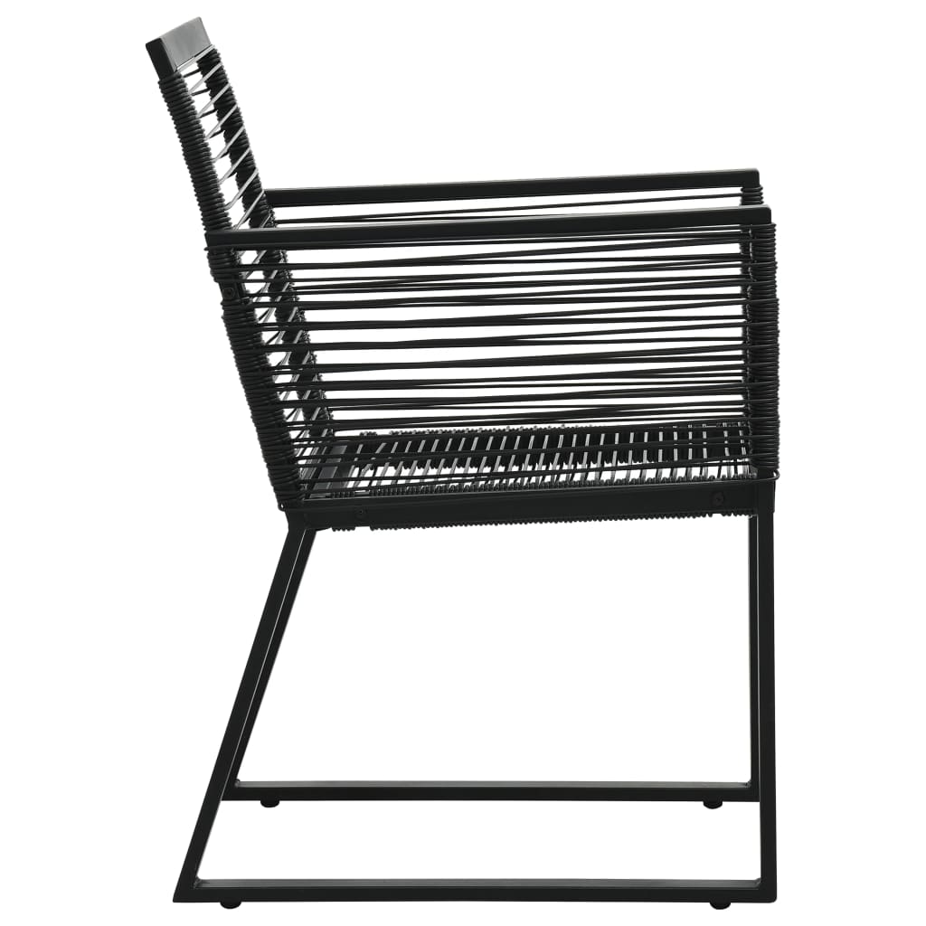5-dijelni vrtni blagovaonski set od PVC ratana crni