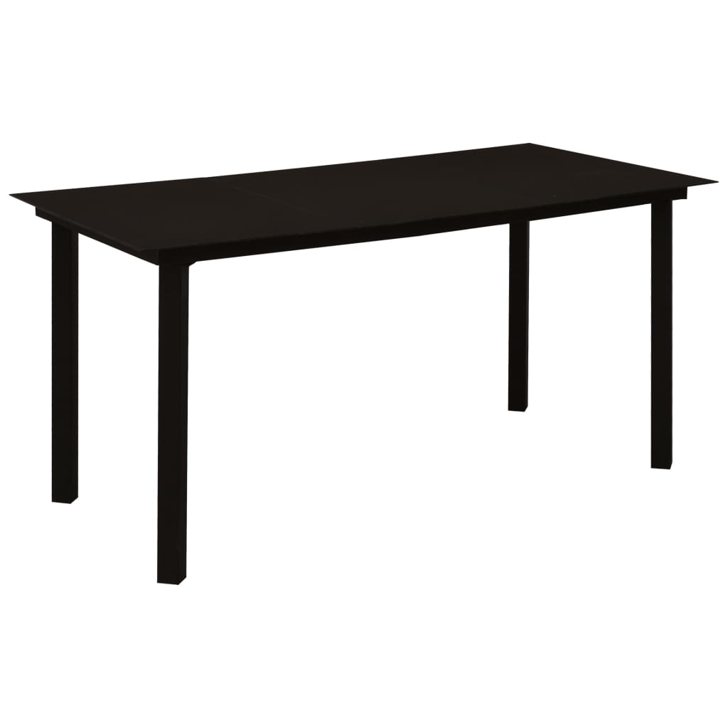 7-dijelni vrtni blagovaonski set od PVC ratana crni