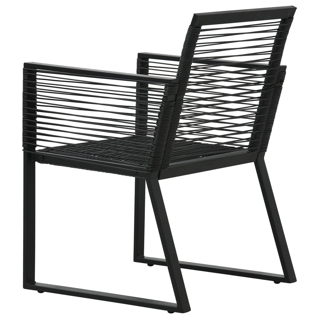 7-dijelni vrtni blagovaonski set od PVC ratana crni
