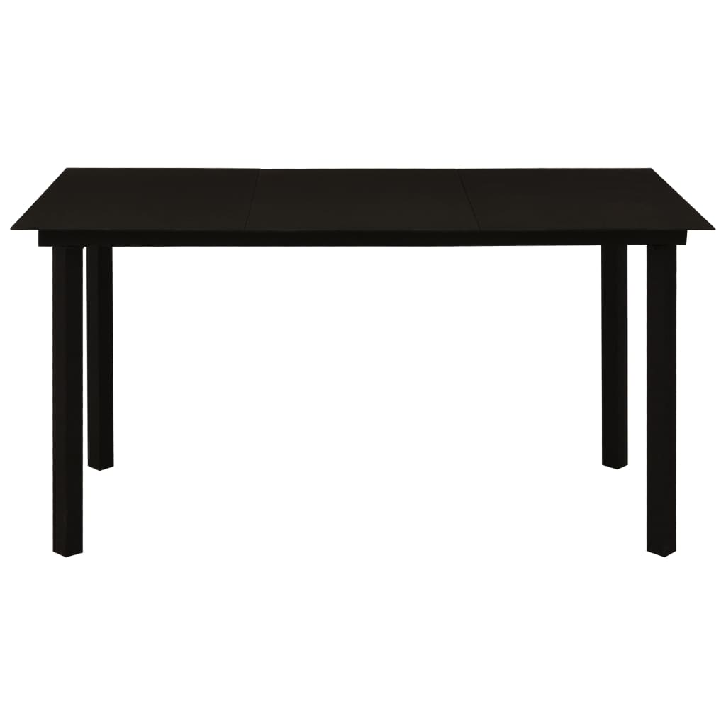5-dijelni vrtni blagovaonski set od PVC ratana crni