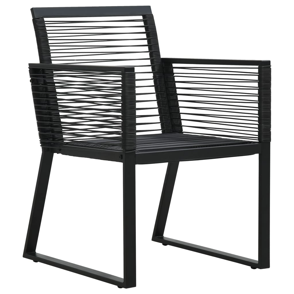 5-dijelni vrtni blagovaonski set od PVC ratana crni