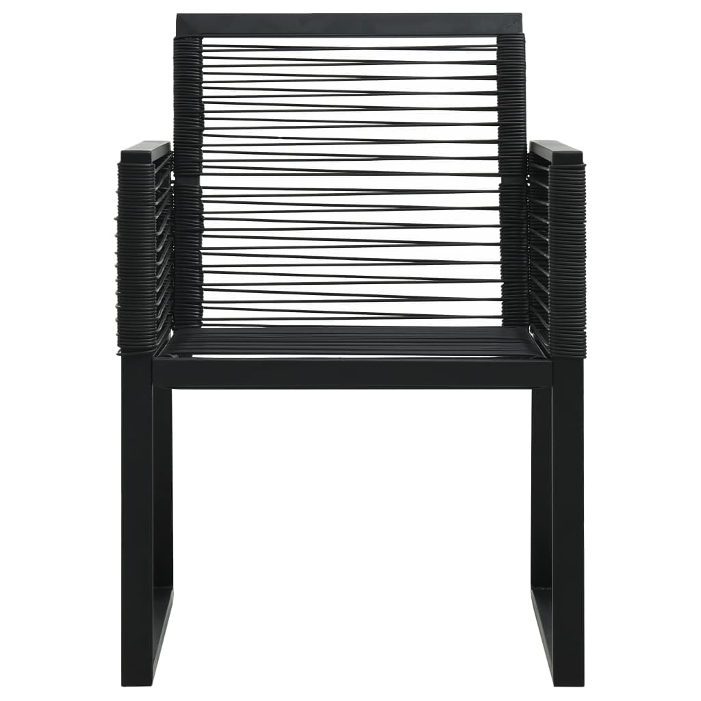5-dijelni vrtni blagovaonski set od PVC ratana crni