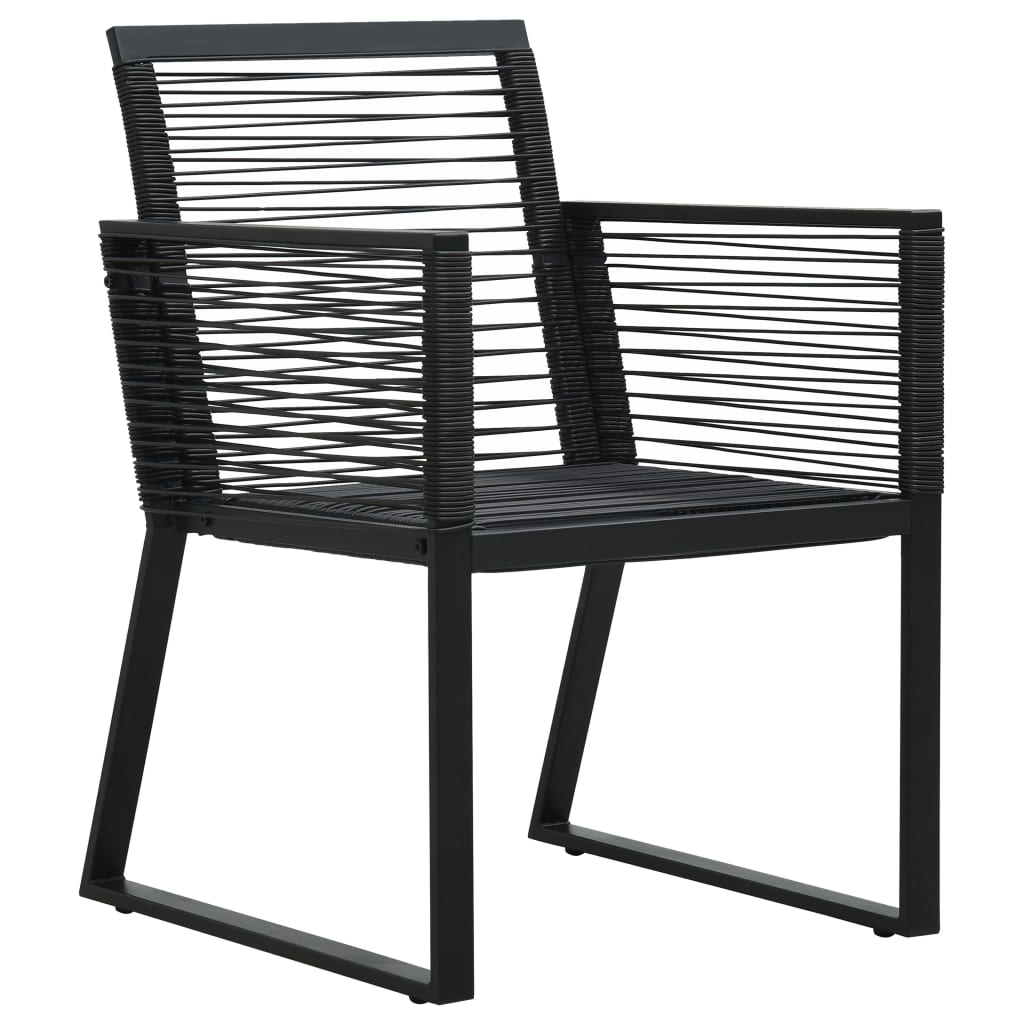 7-dijelni vrtni blagovaonski set od PVC ratana crni