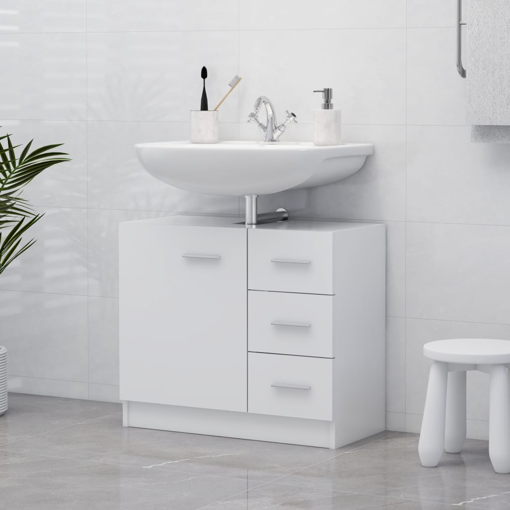 Ormarić za umivaonik bijeli 63 x 30 x 54 cm konstruirano drvo
