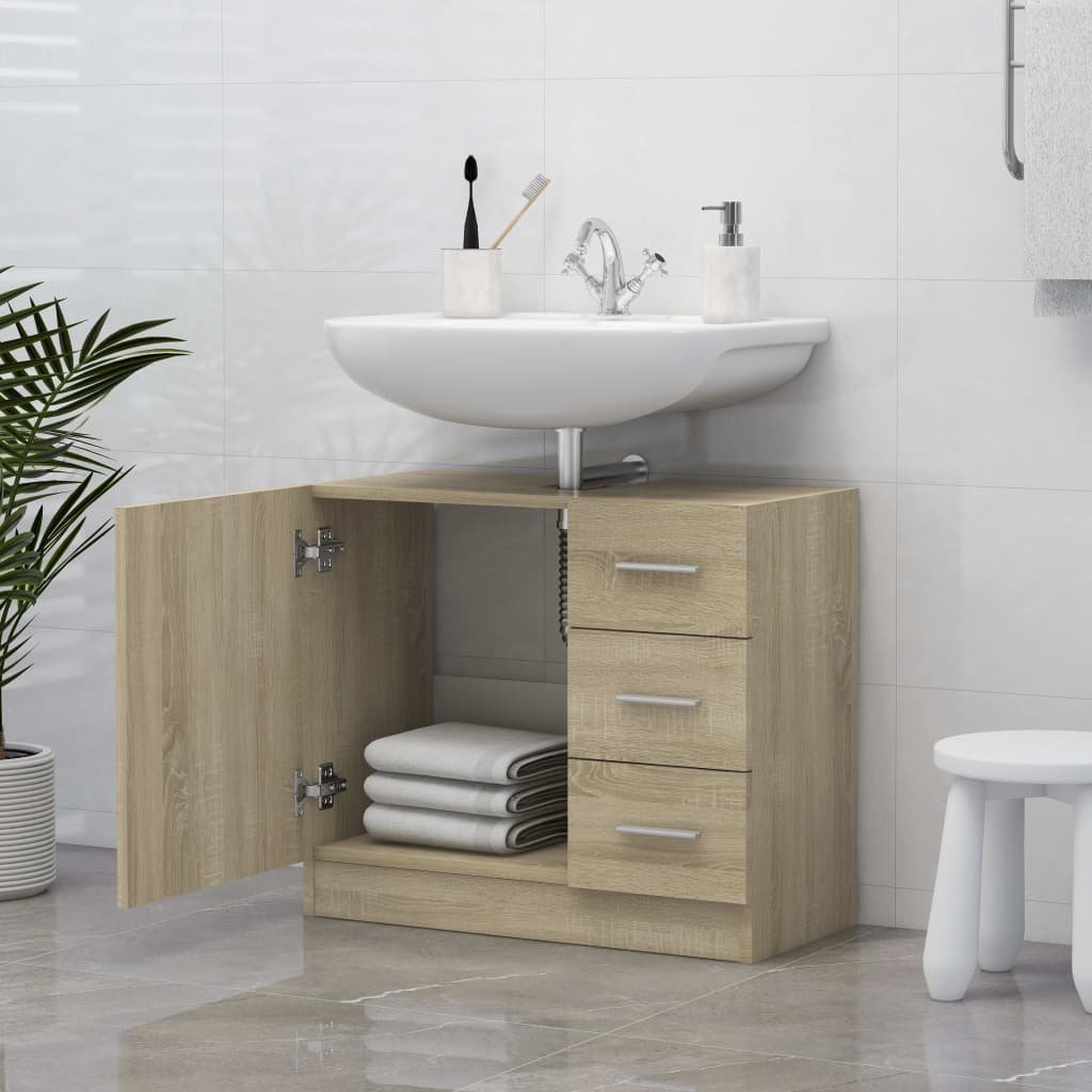 Ormarić za umivaonik boja hrasta 63x30x54 cm konstruirano drvo