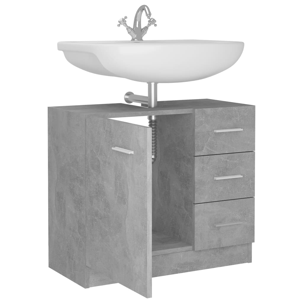 Ormarić za umivaonik boja betona 63x30x54 cm konstruirano drvo