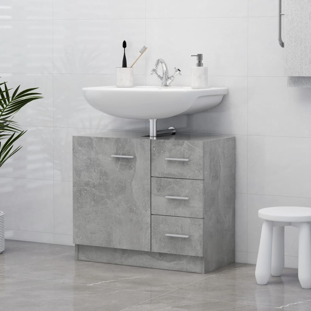 Ormarić za umivaonik boja betona 63x30x54 cm konstruirano drvo