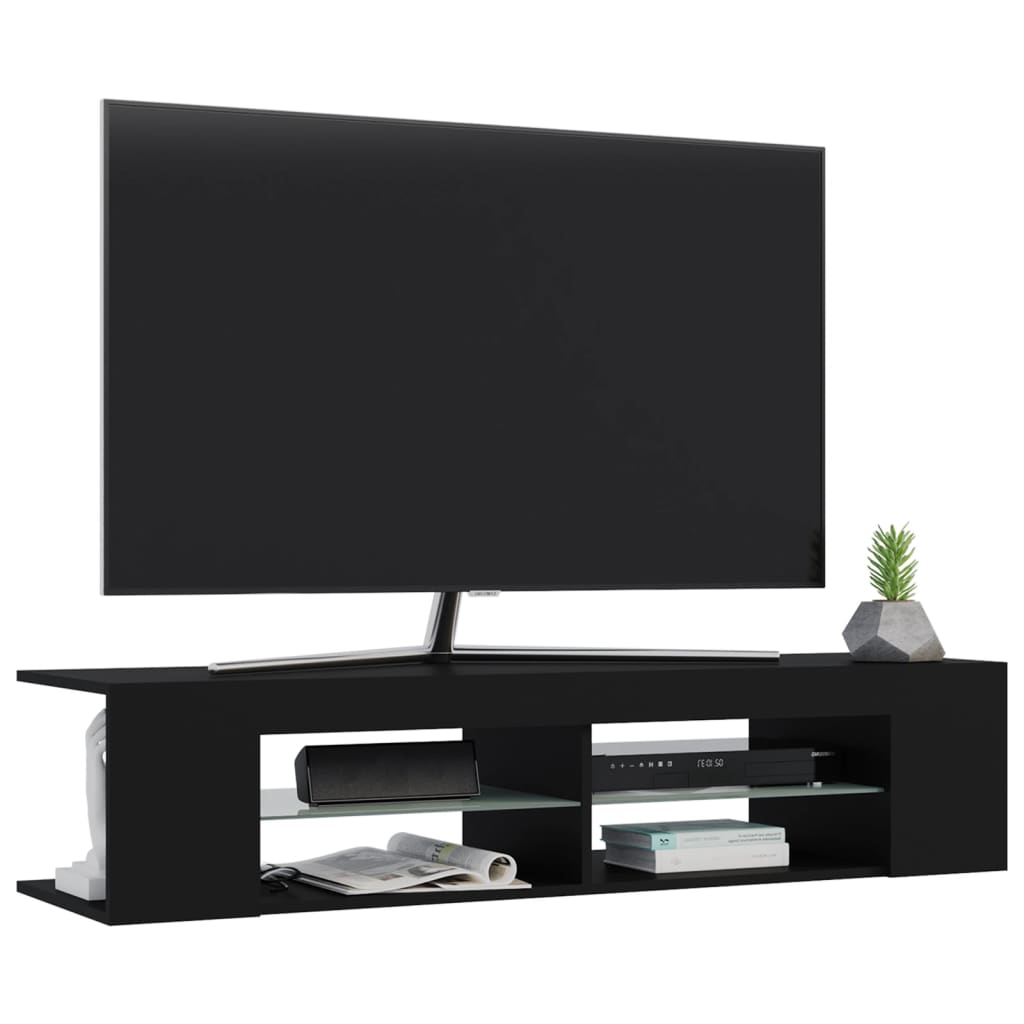TV ormarić s LED svjetlima crni 135 x 39 x 30 cm