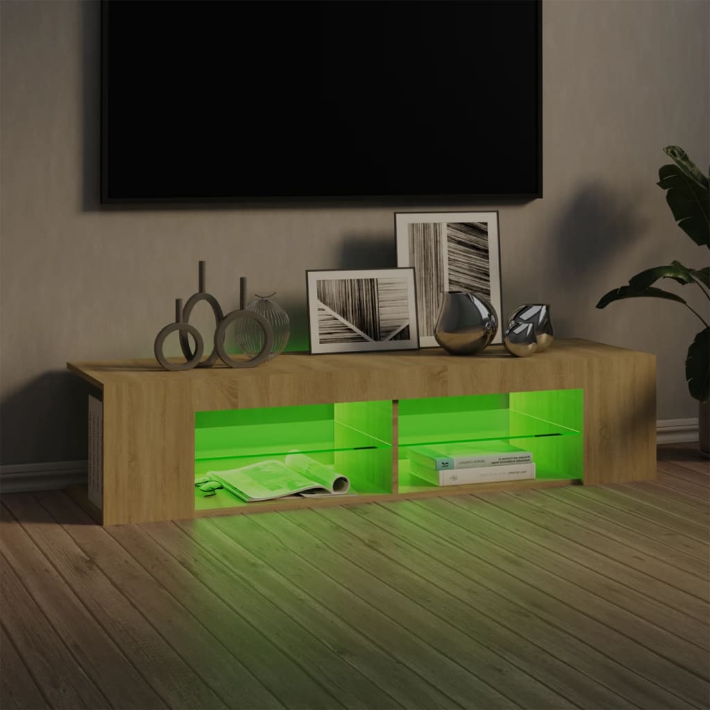 TV ormarić s LED svjetlima boja hrasta sonome 135 x 39 x 30 cm