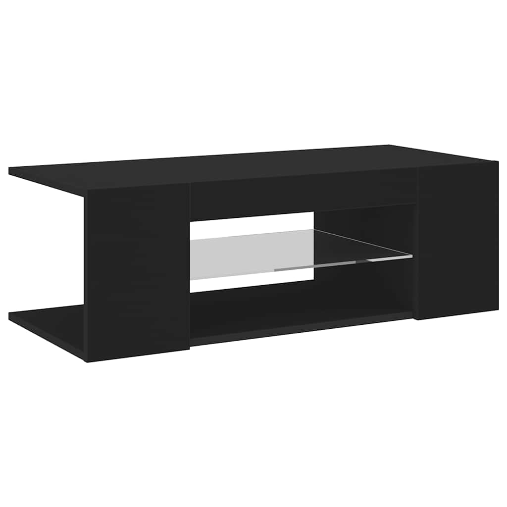 TV ormarić s LED svjetlima crni 90 x 39 x 30 cm