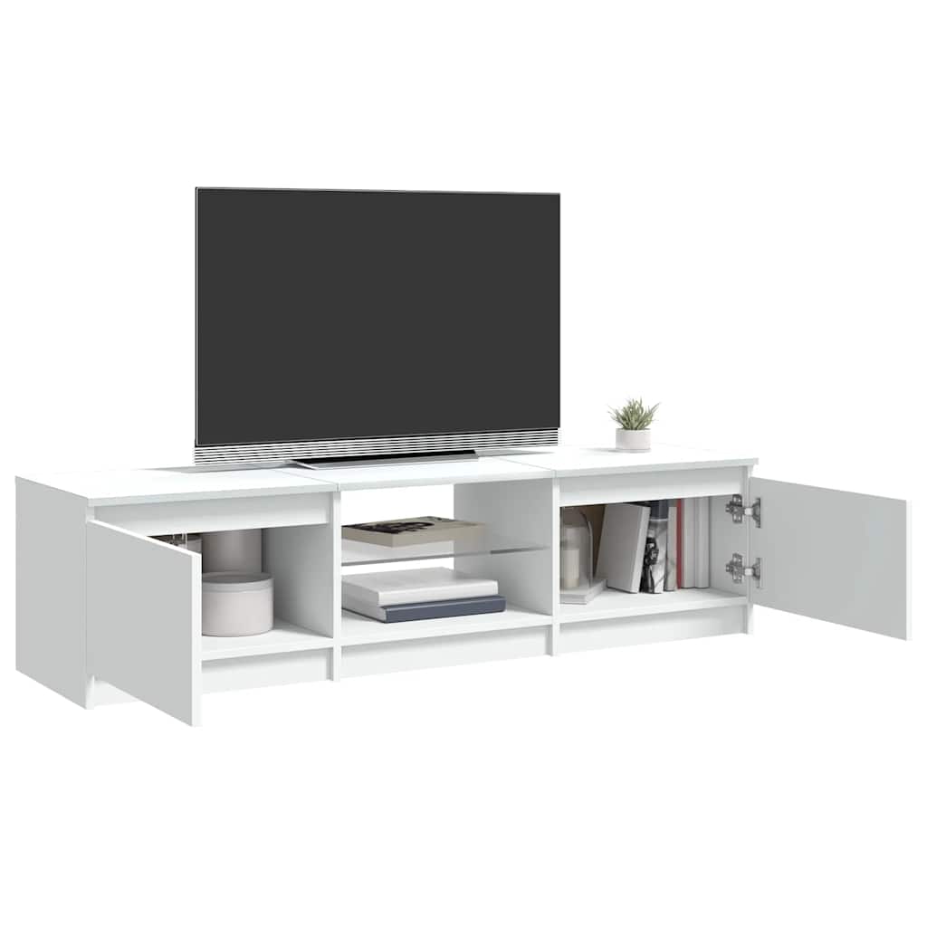TV ormarić s LED svjetlima bijeli 140 x 40 x 36 cm