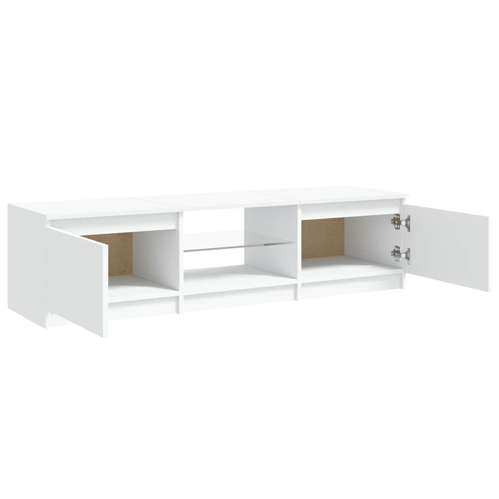TV ormarić s LED svjetlima bijeli 140 x 40 x 36 cm