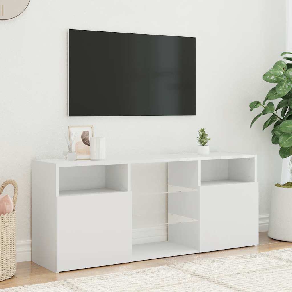 TV ormarić s LED svjetlima bijeli 120 x 30 x 50 cm