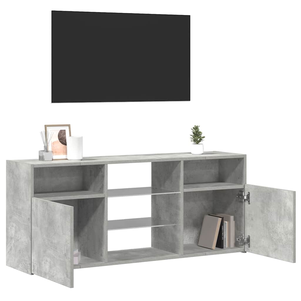 TV ormarić s LED svjetlima siva boja betona 120 x 30 x 50 cm
