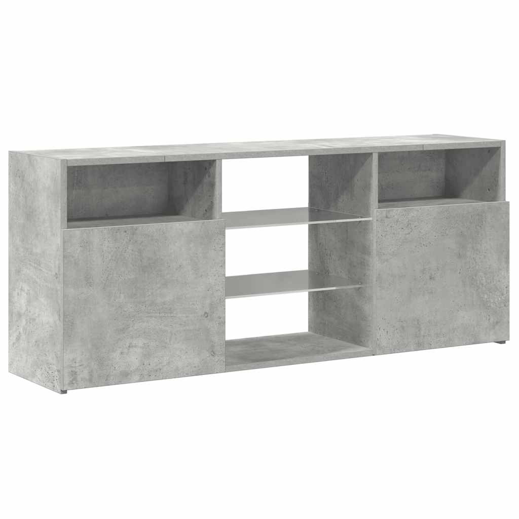 TV ormarić s LED svjetlima siva boja betona 120 x 30 x 50 cm