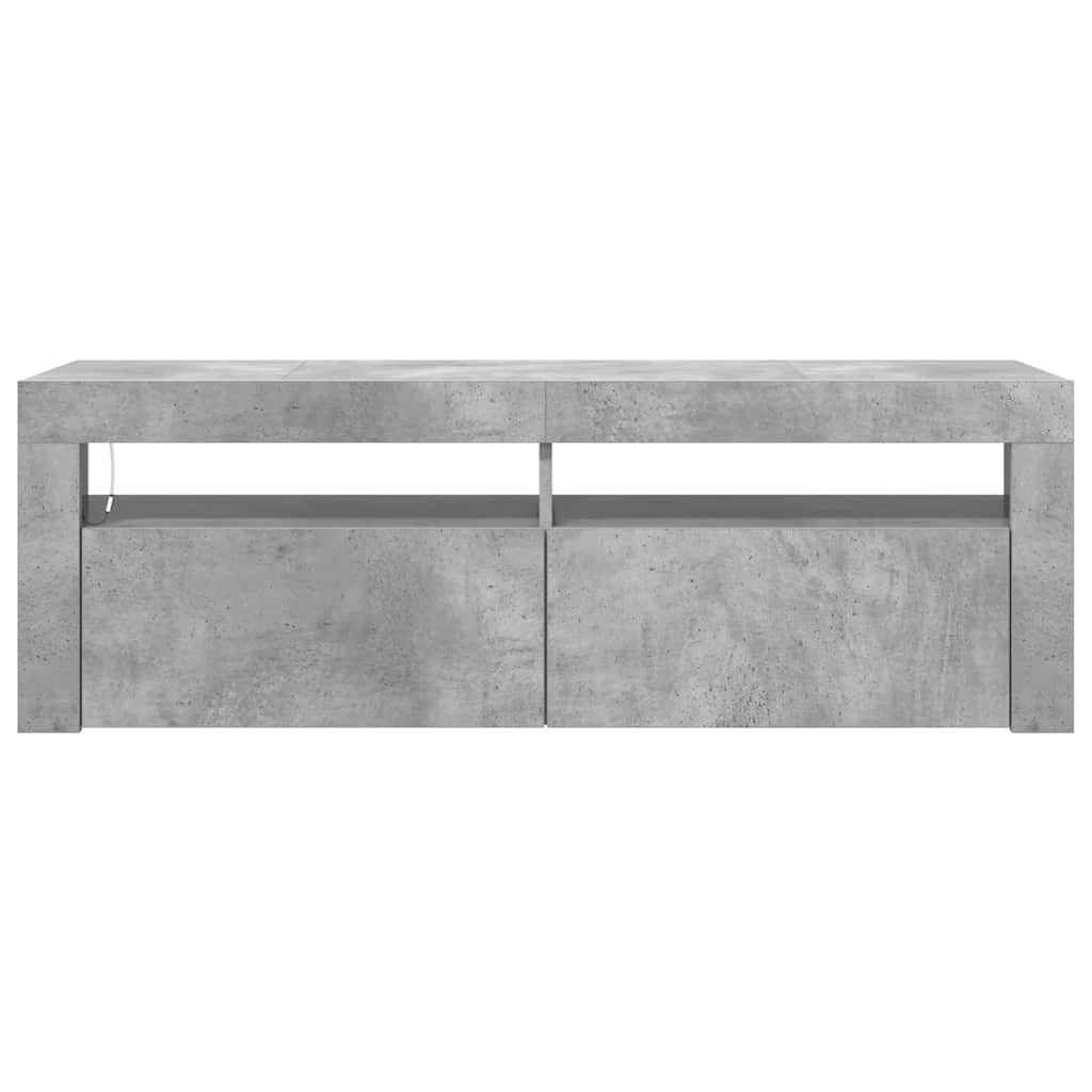TV ormarić s LED svjetlima siva boja betona 120 x 35 x 40 cm