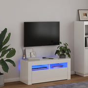 TV ormarić s LED svjetlima visoki sjaj bijeli 90 x 35 x 40 cm