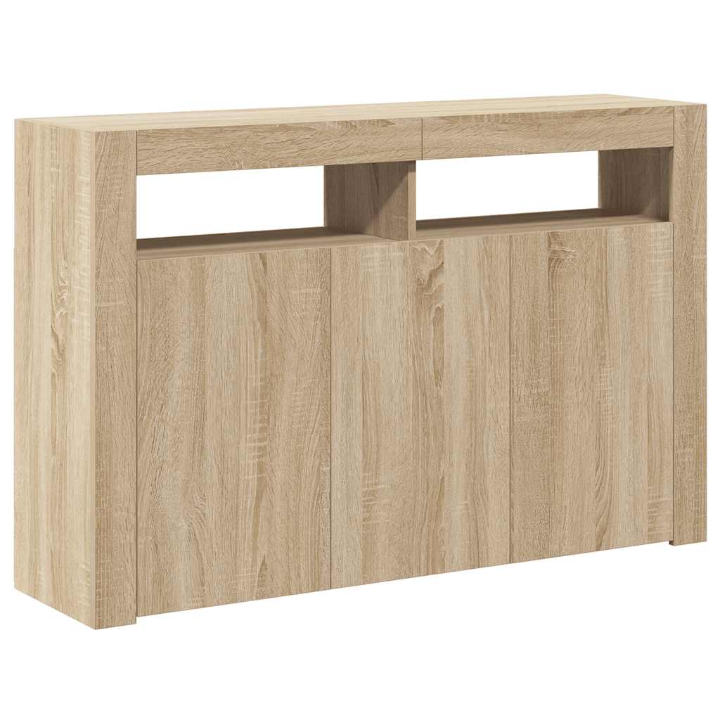 Komoda s LED svjetlima boja hrasta sonome 115,5 x 30 x 75 cm
