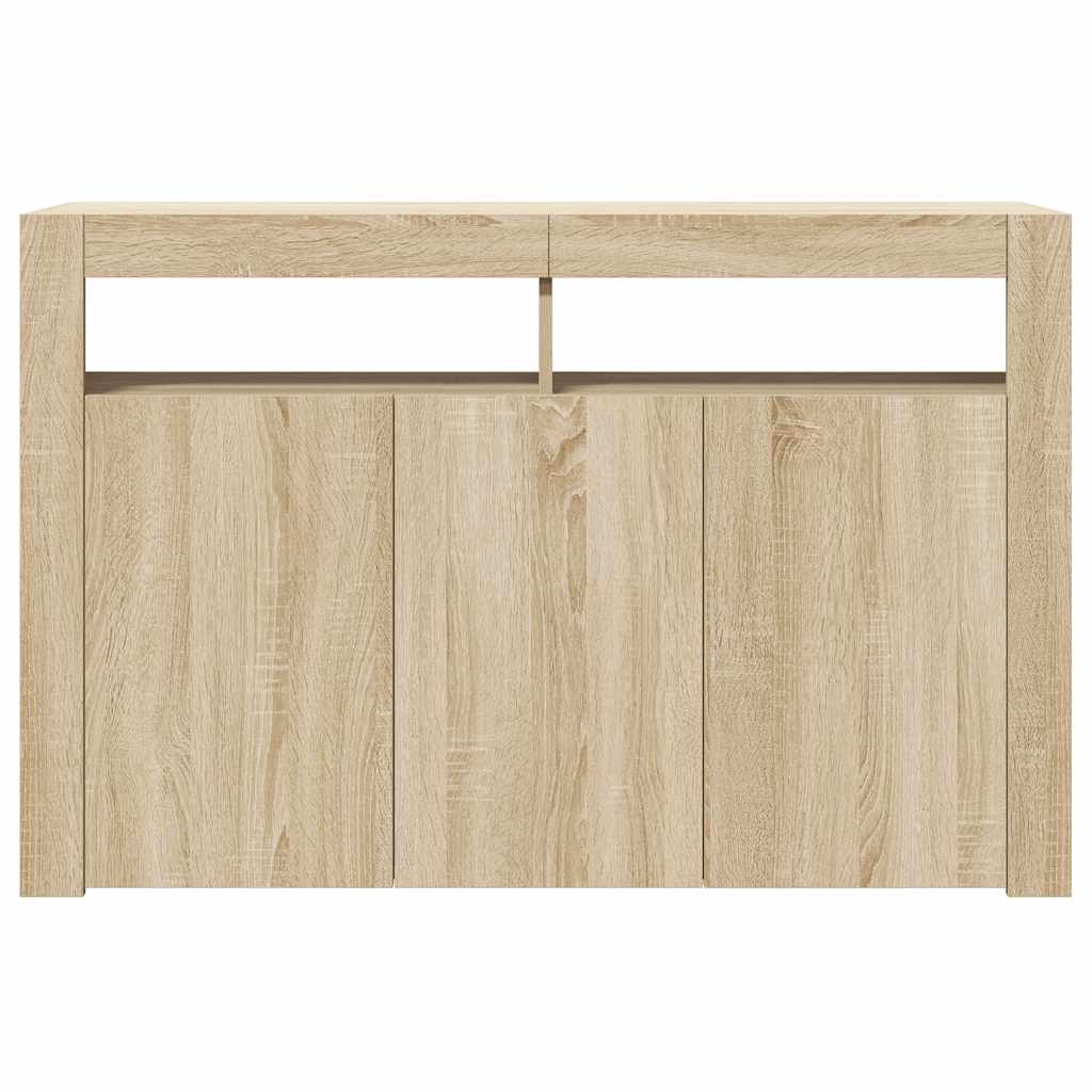 Komoda s LED svjetlima boja hrasta sonome 115,5 x 30 x 75 cm