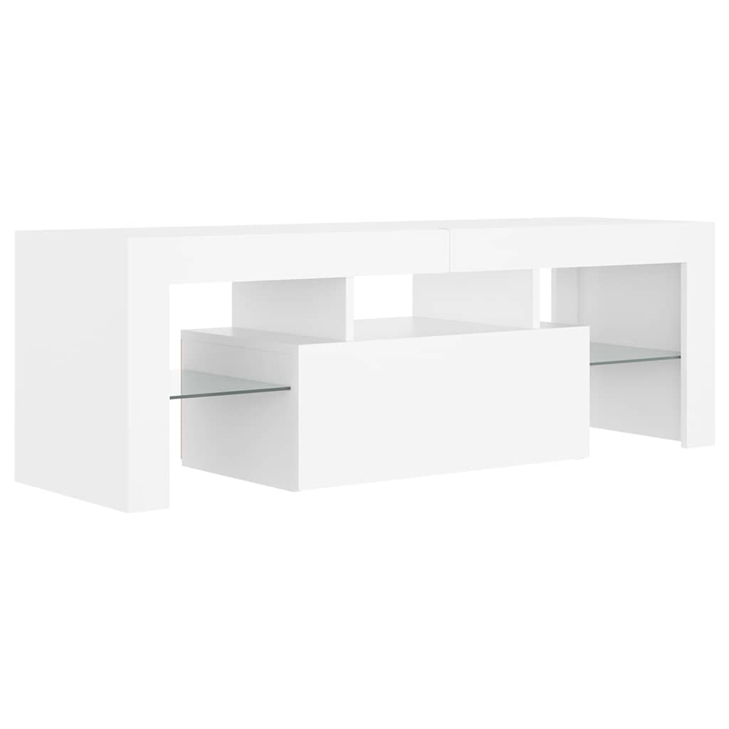 TV ormarić s LED svjetlima bijeli 120 x 35 x 40 cm