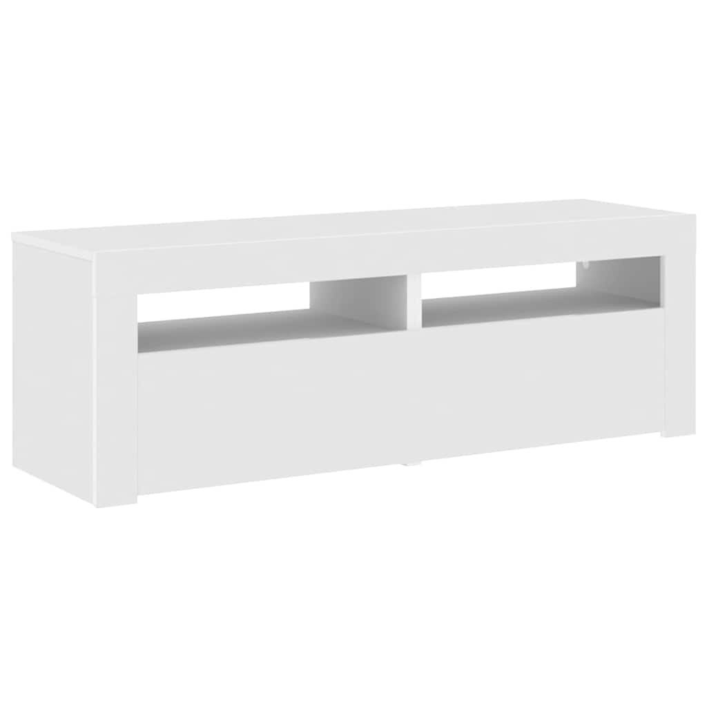 TV ormarić s LED svjetlima bijeli 120 x 35 x 40 cm