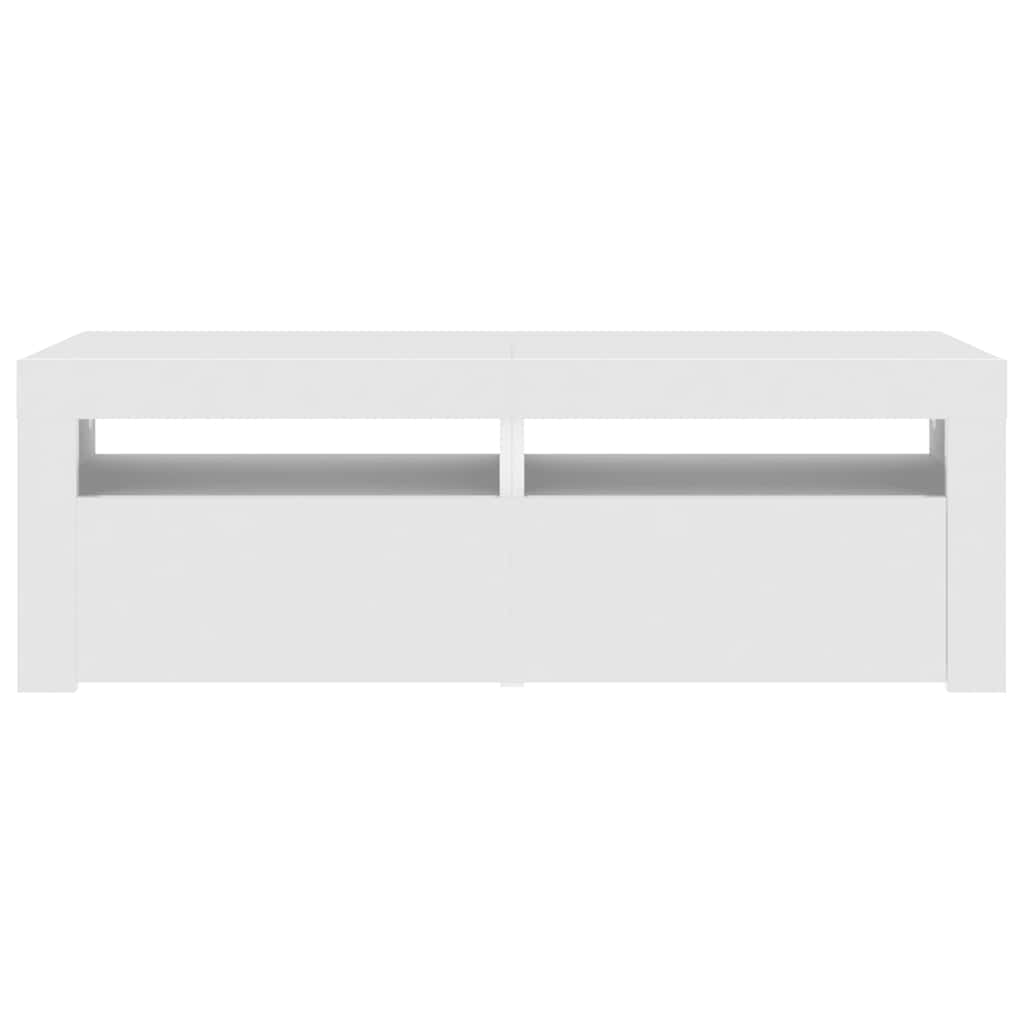 TV ormarić s LED svjetlima bijeli 120 x 35 x 40 cm