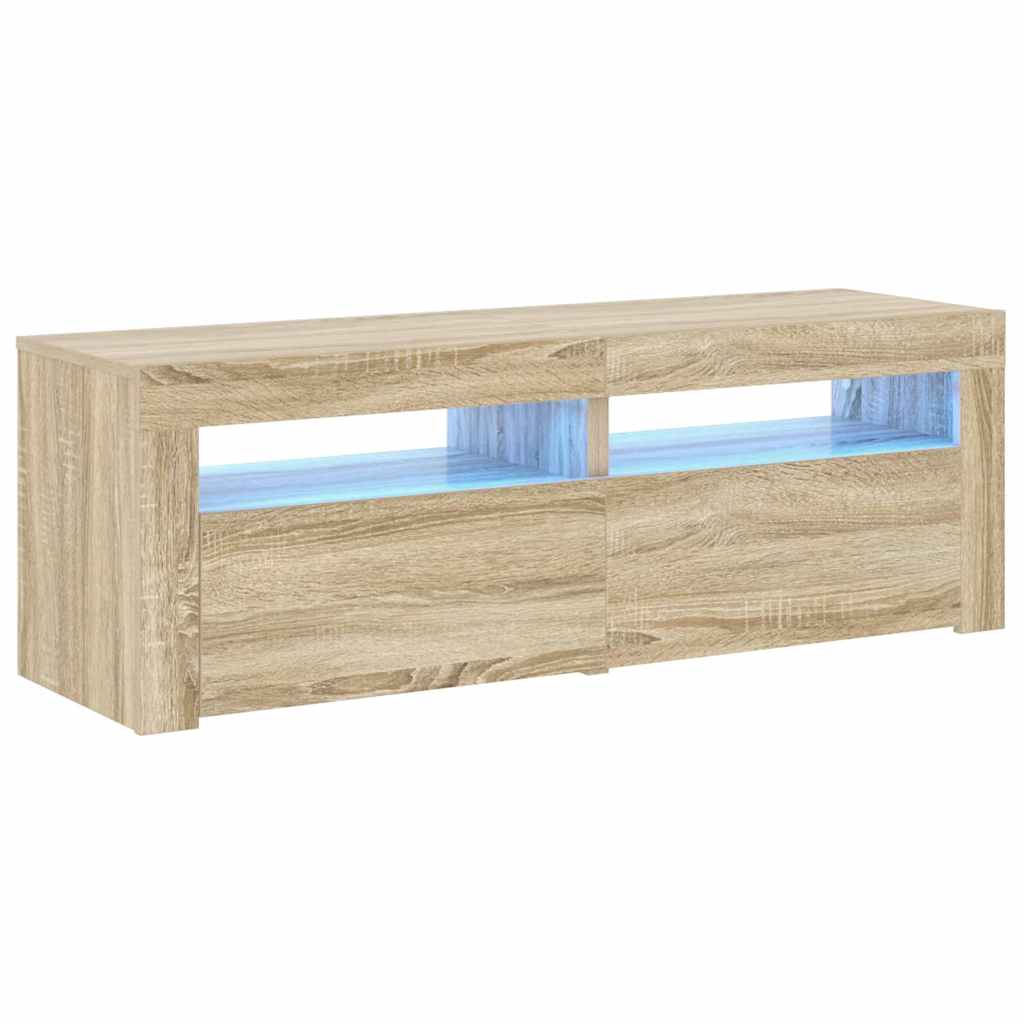 TV ormarić s LED svjetlima boja hrasta sonome 120 x 35 x 40 cm