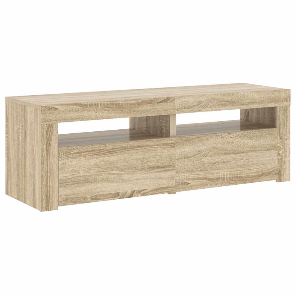 TV ormarić s LED svjetlima boja hrasta sonome 120 x 35 x 40 cm