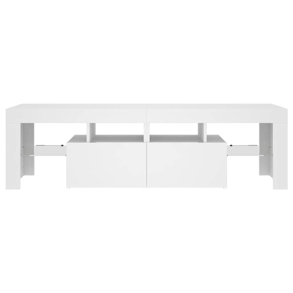 TV ormarić s LED svjetlima bijeli 140 x 36,5 x 40 cm