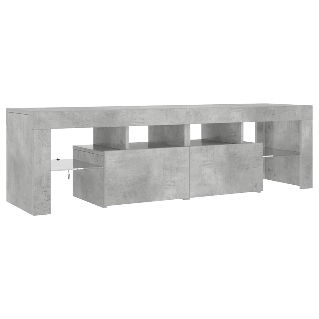 TV ormarić s LED svjetlima siva boja betona 140x36,5x40 cm