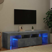 TV ormarić s LED svjetlima siva boja betona 140x36,5x40 cm
