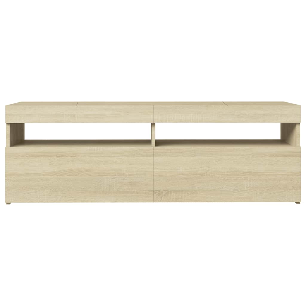 TV ormarić s LED svjetlima boja hrasta sonome 120x35x40 cm