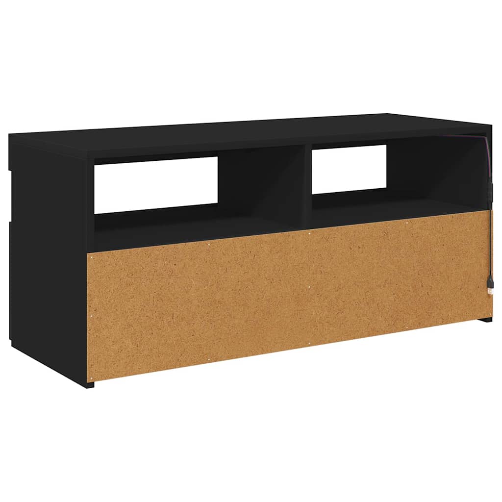 TV ormarić s LED svjetlima crni 90x35x40 cm