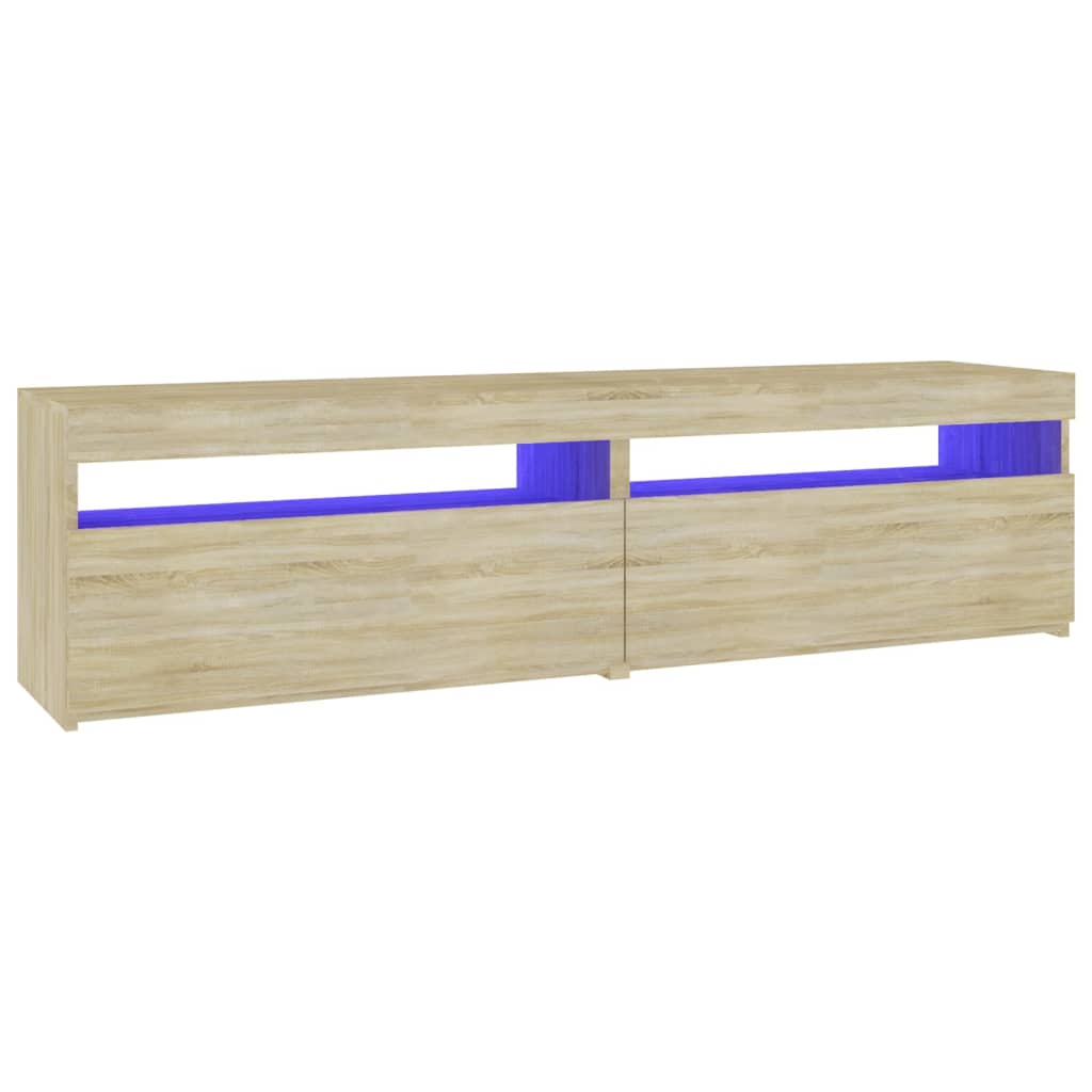 TV ormarići s LED svjetlima 2 kom boja hrasta 75 x 35 x 40 cm