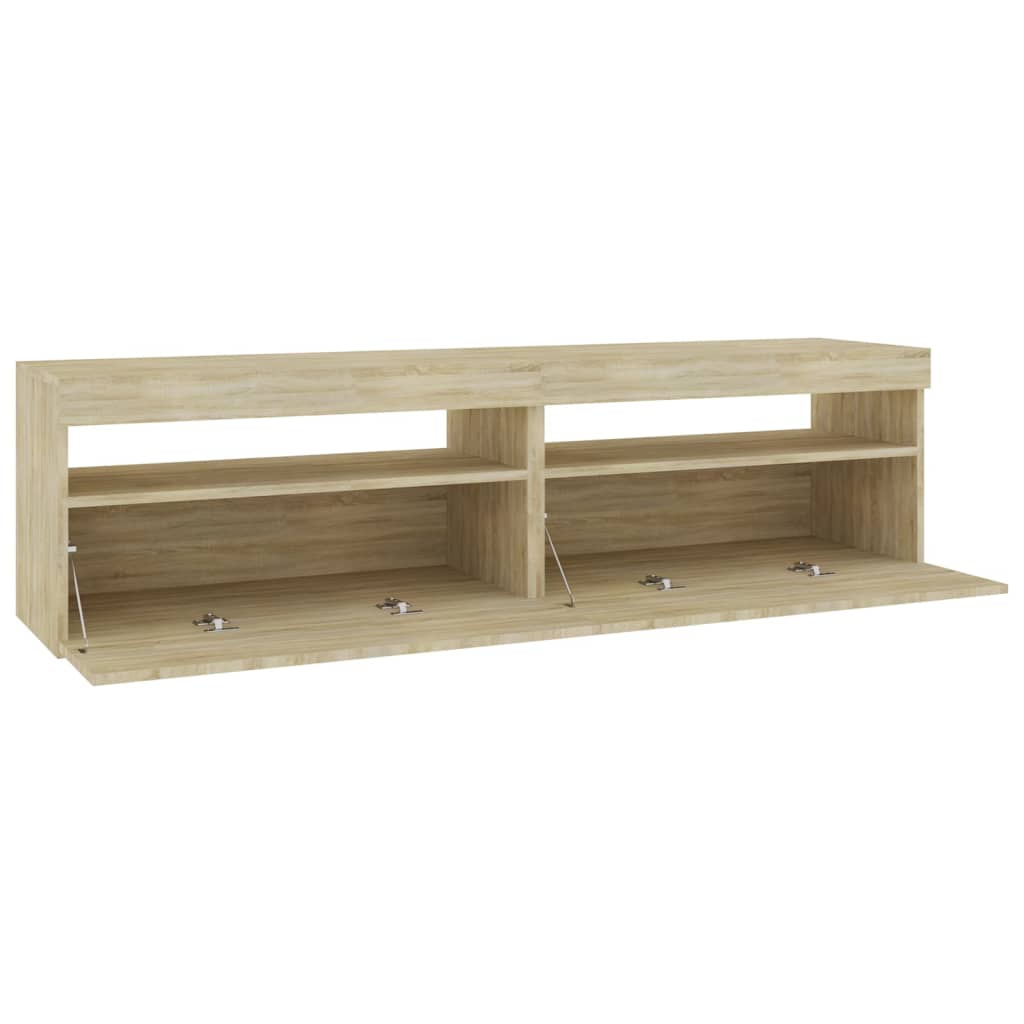 TV ormarići s LED svjetlima 2 kom boja hrasta 75 x 35 x 40 cm