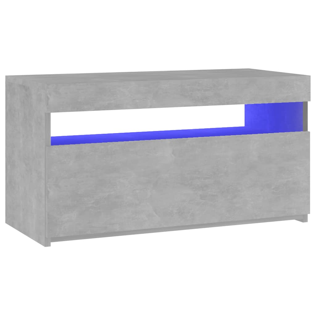 TV ormarić s LED svjetlima siva boja betona 75 x 35 x 40 cm