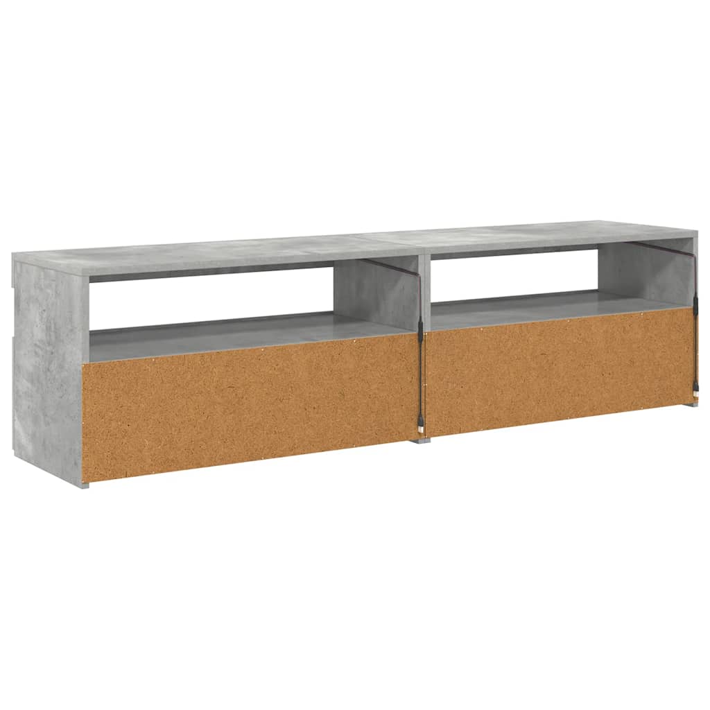 TV ormarići s LED svjetlima 2 kom boja betona 75 x 35 x 40 cm